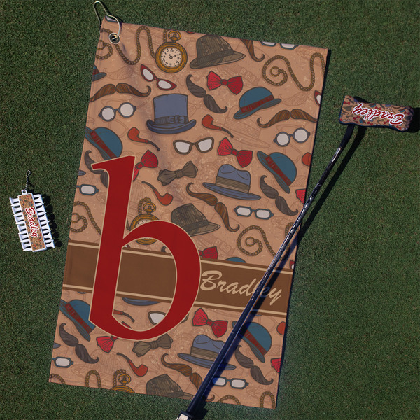 Custom Vintage Hipster Golf Towel Gift Set (Personalized)