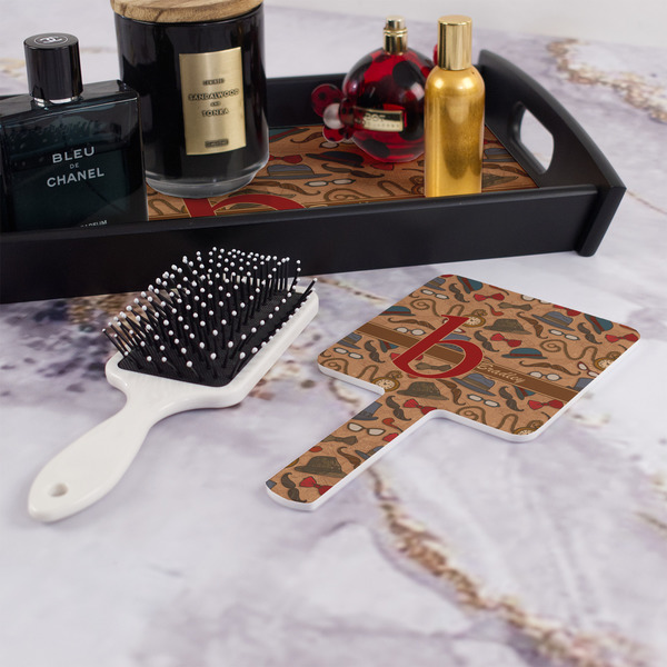 Vintage Hipster Hand Mirror - With Hair Brush