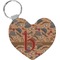 Vintage Hipster Heart Plastic Keychain w/ Name and Initial