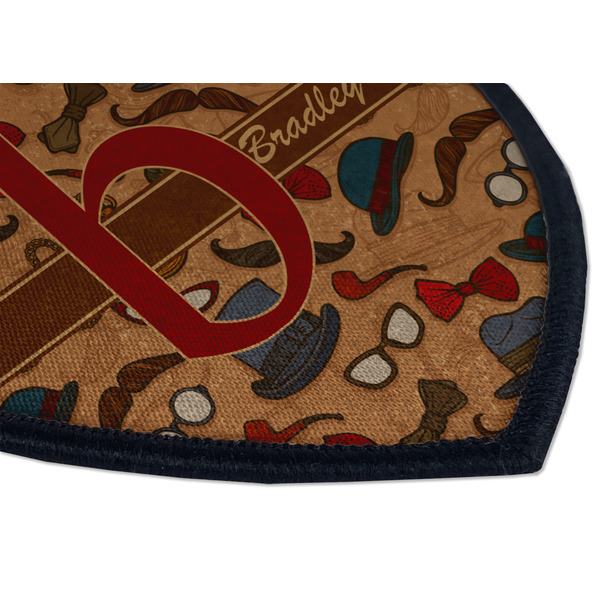 Vintage Hipster Iron on Shield 3 Detail