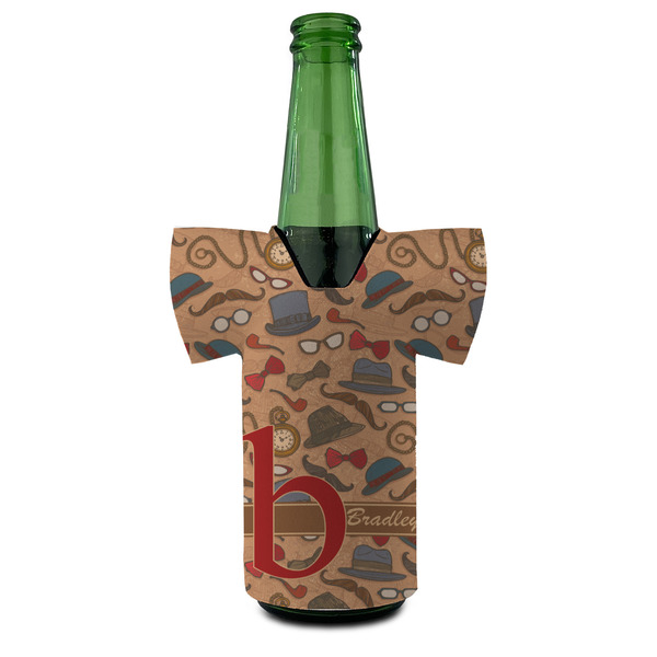 Vintage Hipster Jersey Bottle Cooler - FRONT (on bottle)