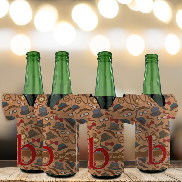 Vintage Hipster Jersey Bottle Cooler - Set of 4 - LIFESTYLE