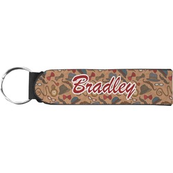Vintage Hipster Neoprene Keychain Fob (Personalized)