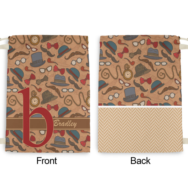 Vintage Hipster Large Laundry Bag - Front & Back View