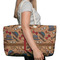 Vintage Hipster Large Rope Tote Bag - In Context View