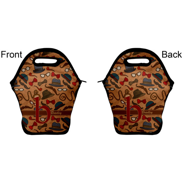 Vintage Hipster Lunch Bag - Front and Back