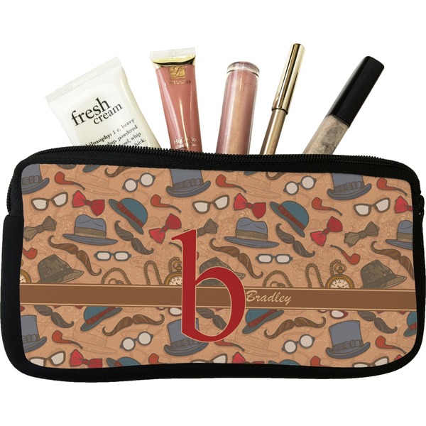 Custom Vintage Hipster Makeup / Cosmetic Bag (Personalized)