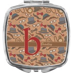 Vintage Hipster Compact Makeup Mirror (Personalized)