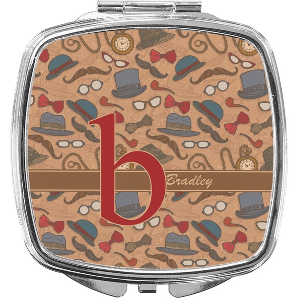 Custom Vintage Hipster Compact Makeup Mirror (Personalized)