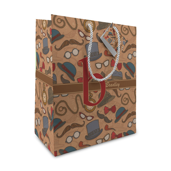 Custom Vintage Hipster Medium Gift Bag (Personalized)