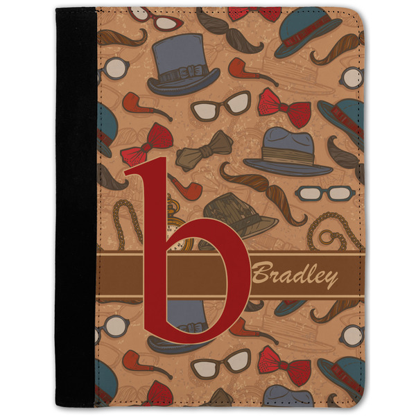 Custom Vintage Hipster Notebook Padfolio - Medium w/ Name and Initial