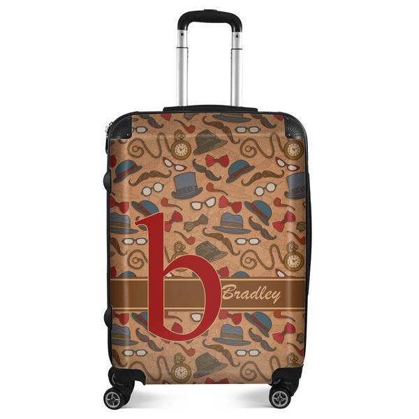 Custom Vintage Hipster Suitcase - 24" Medium - Checked (Personalized)