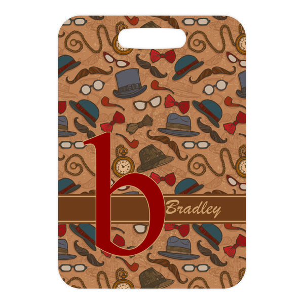 Vintage Hipster Metal Luggage Tag - Front Without Strap