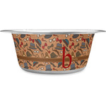 Vintage Hipster Stainless Steel Dog Bowl - Large (Personalized)