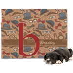 Vintage Hipster Dog Blanket - Large (Personalized)