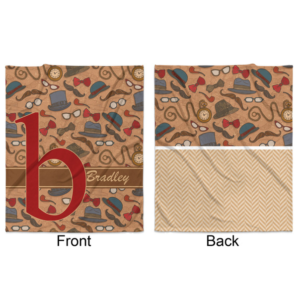 Vintage Hipster Minky Blanket - 50"x60" - Double Sided - Front & Back