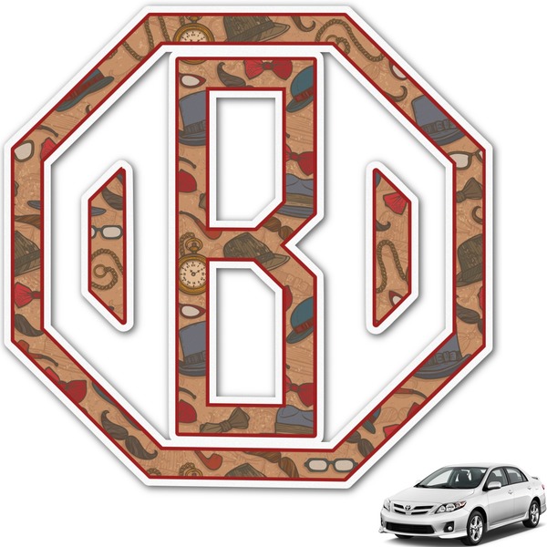 Custom Vintage Hipster Monogram Car Decal (Personalized)