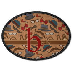 Vintage Hipster Iron On Oval Patch w/ Name and Initial