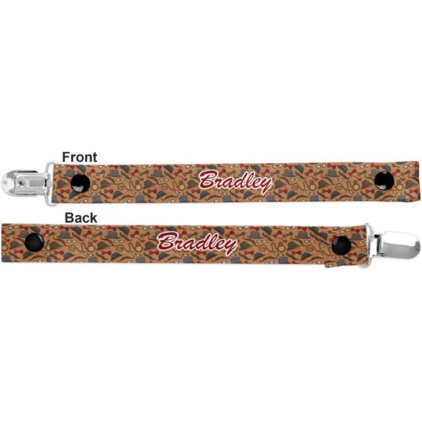 Vintage Hipster Pacifier Clip - Front and Back