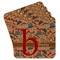 Vintage Hipster Paper Coasters w/ Name and Initial