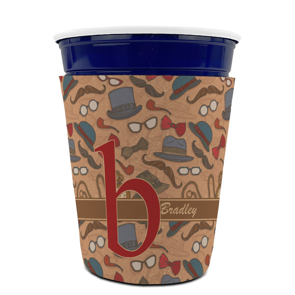 Vintage Hipster Party Cup Sleeves - without bottom - FRONT (on cup)