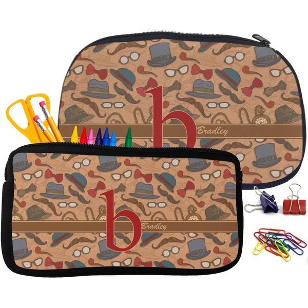 Vintage Hipster Pencil / School Supplies Bags Small and Medium