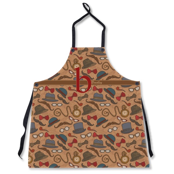 Custom Vintage Hipster Apron Without Pockets w/ Name and Initial