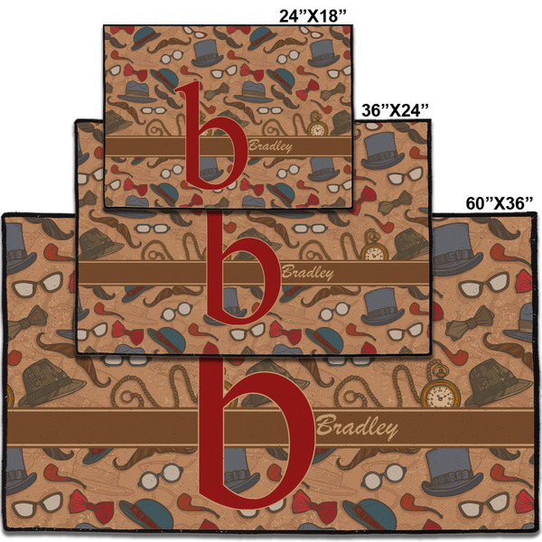 Vintage Hipster Personalized Door Mat - Group Parent IMF