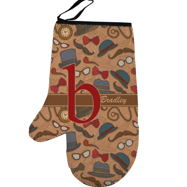 Vintage Hipster Personalized Oven Mitt - Left