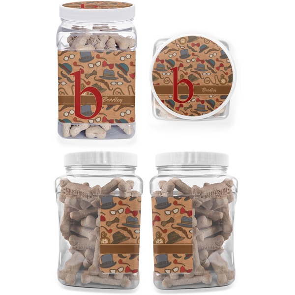 Vintage Hipster Pet Treat Jar - Multiple Angles