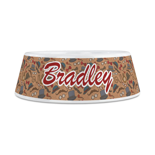 Vintage Hipster Plastic Dog Bowls - Medium - FRONT