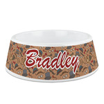 Vintage Hipster Plastic Dog Bowl (Personalized)