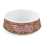 Vintage Hipster Plastic Dog Bowl - Small (Personalized)