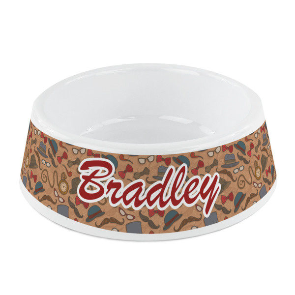 Custom Vintage Hipster Plastic Dog Bowl - Small (Personalized)