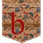Vintage Hipster Iron On Faux Pocket (Personalized)