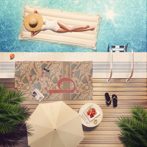 Vintage Hipster Pool Towel Lifestyle