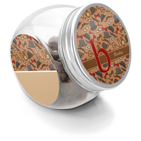 Custom Vintage Hipster Puppy Treat Jar (Personalized)