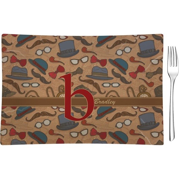 Custom Vintage Hipster Glass Rectangular Appetizer / Dessert Plate (Personalized)