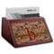 Vintage Hipster Red Mahogany Business Card Holder - Angle