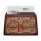 Vintage Hipster Red Mahogany Business Card Holder - Straight