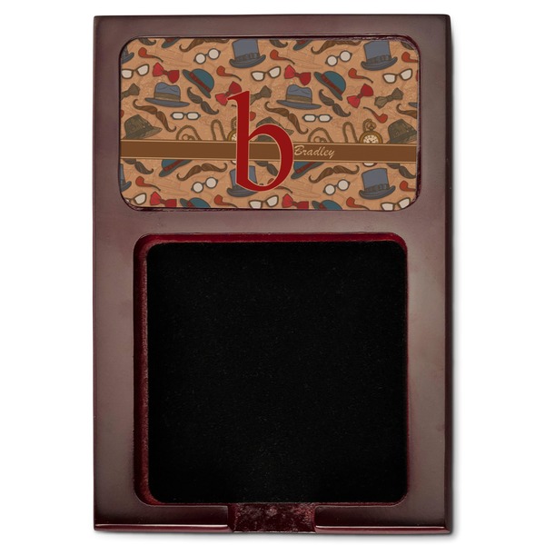 Vintage Hipster Red Mahogany Sticky Note Holder - Flat