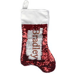 Vintage Hipster Reversible Sequin Stocking - Red (Personalized)