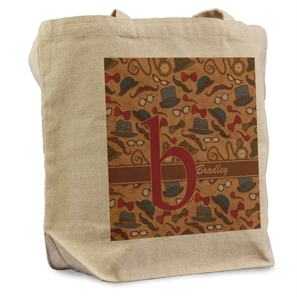 Custom Vintage Hipster Reusable Cotton Grocery Bag (Personalized)