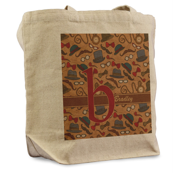 Custom Vintage Hipster Reusable Cotton Grocery Bag - Single (Personalized)