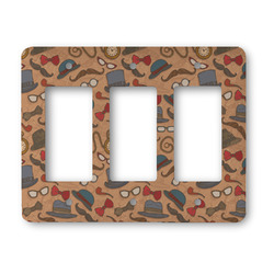 Vintage Hipster Rocker Style Light Switch Cover - Three Switch