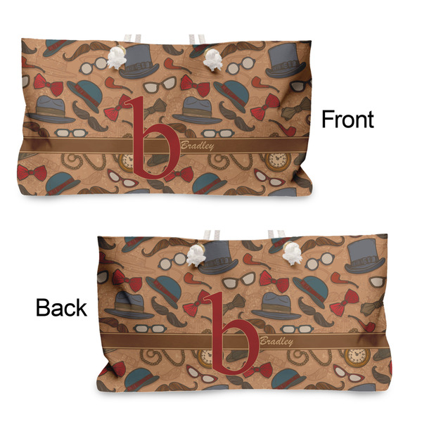 Vintage Hipster Large Rope Tote - From & Back View