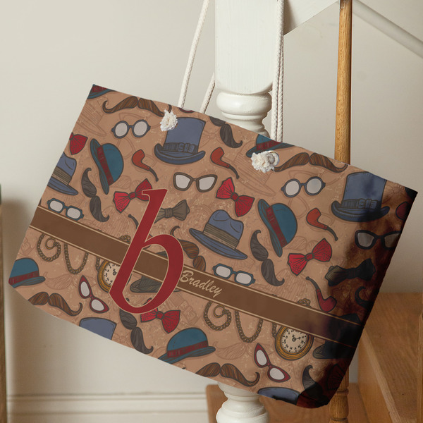 Vintage Hipster Large Rope Tote - Life Style