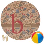 Vintage Hipster Round Beach Towel (Personalized)
