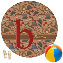 Vintage Hipster Round Beach Towel (Personalized)
