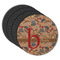Vintage Hipster Round Rubber Backed Coasters - Set of 4 (Personalized)